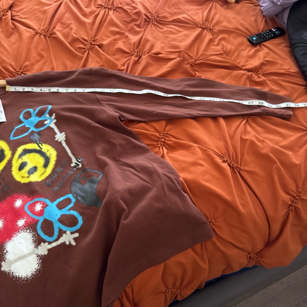Brown Zuniga Graphic Long Sleeve Shirt Size L - Picture 10 of 15